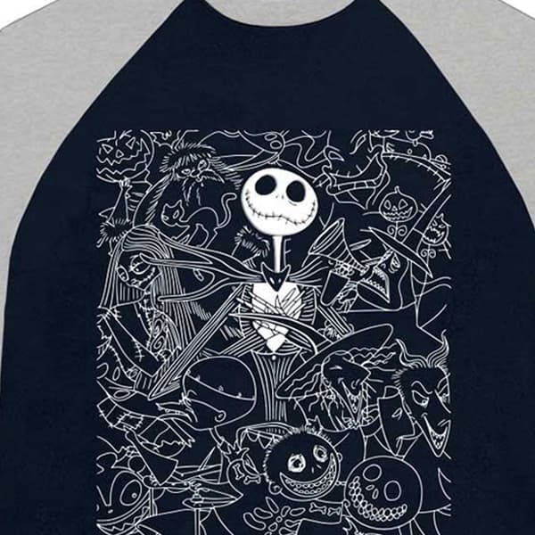 The Nightmare Before Christmas Jack Crowd Raglan Long Sleeve T Shirt