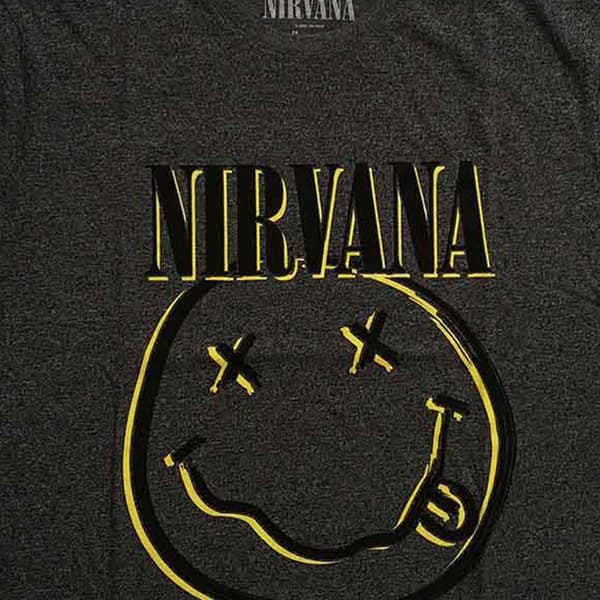 Nirvana Inverse Grunge Face Band Logo T Shirt