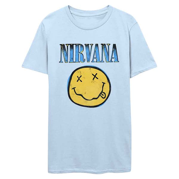 Nirvana Grunge Face Blue T Shirt