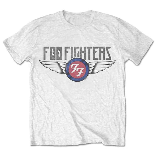 Foo Fighters Flash Wings T Shirt White XXL
