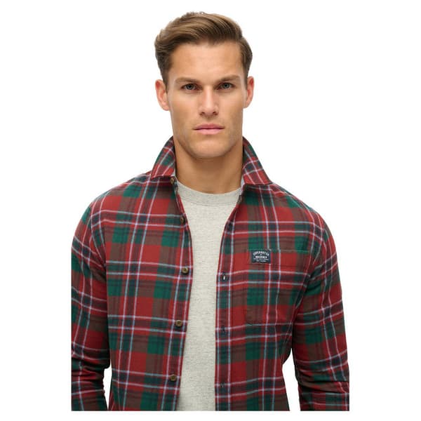 Superdry Lumber Skjorte Med Lange ærmer Rød XL Mand
