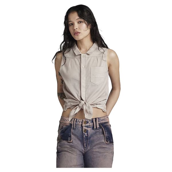 G-star D24249-d125 Ärmlös Skjorta Beige M Kvinna
