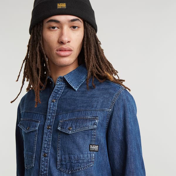 G-star D23616-d252 Slim Fit Skjorte Med Lange ærmer Blå L Mand