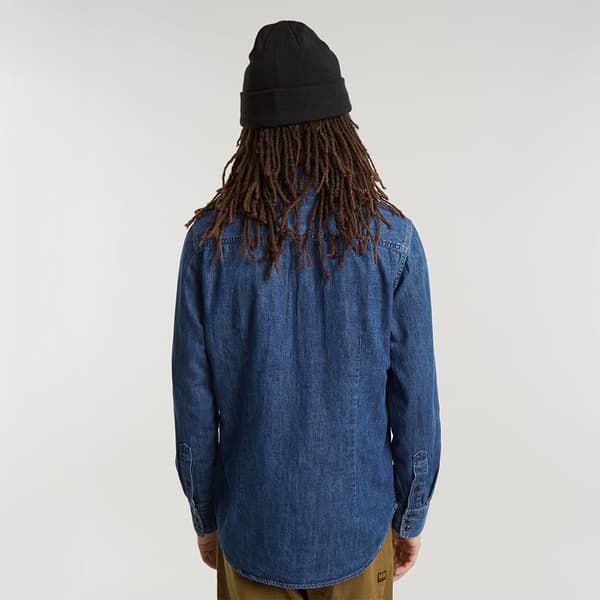 G-star D23616-d252 Slim Fit Skjorte Med Lange ærmer Blå L Mand