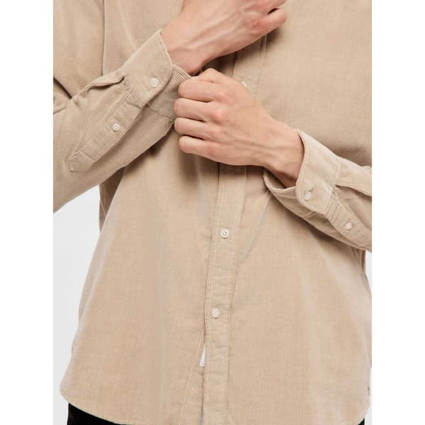 Selected Regowen-cord Skjorta Med Långa ärmar Beige M Man