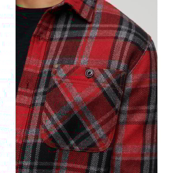 Superdry Merchant Quilted Skjorta Med Långa ärmar Röd XL Man