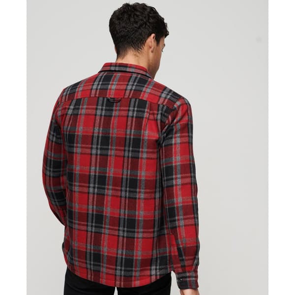 Superdry Merchant Quilted Skjorta Med Långa ärmar Röd XL Man