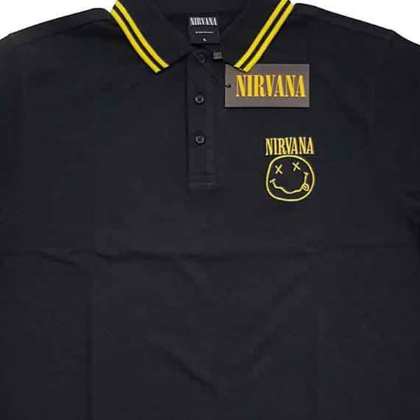Nirvana Grunge Face Band Logo Polo Shirt