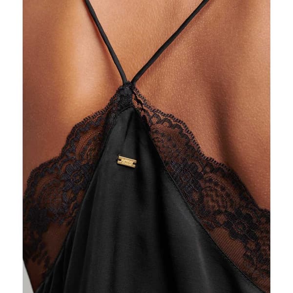 Superdry Studios Satin Cami Blus Svart L Kvinna