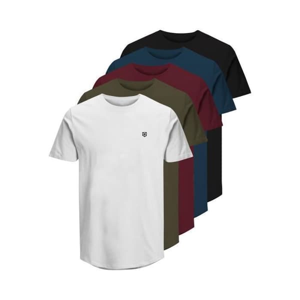 Paket med 5 Jack &amp; Jones Brody t-shirts med rund hals - marinblå blazer - XXL