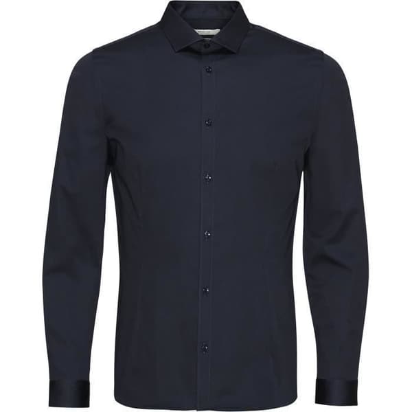 Skjorta med Långa Ärmar - JACK &amp; JONES - JJPRPARMA - Marinblå - Regular - Skjortkrage