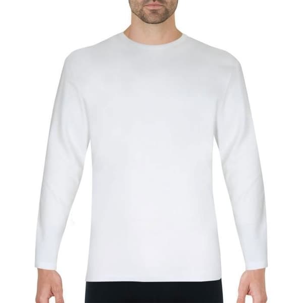 T-shirt med rund hals - EMINENCE - De Klassiska - Vit - 100% BOMULL - Långa ärmar