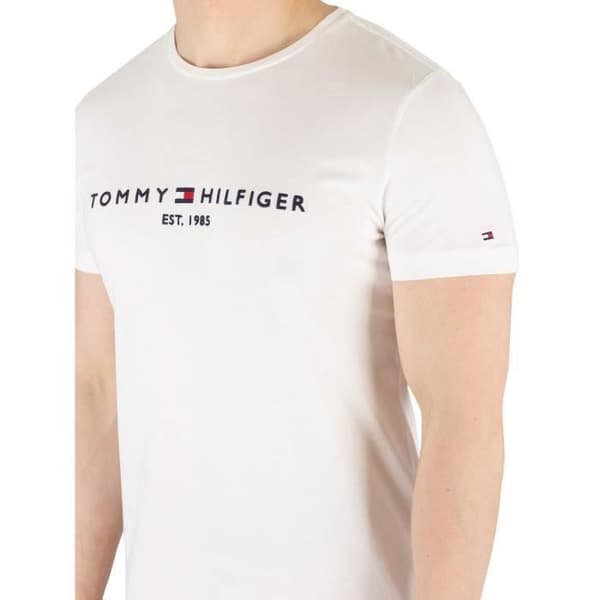 T-shirt - TOMMY HILFIGER - Logo - Vit - Kortärmad - Storlek L