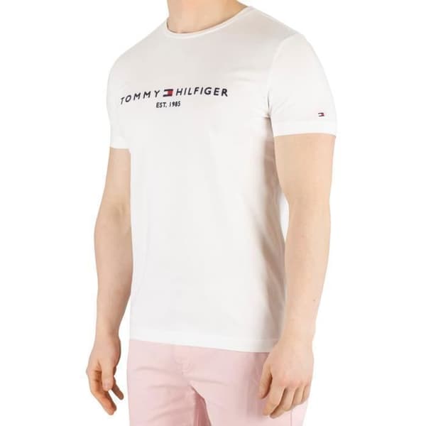 T-shirt - TOMMY HILFIGER - Logo - Vit - Kortärmad - Storlek L