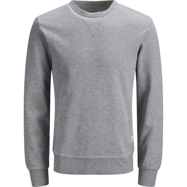 Sweatshirt - JACK &amp; JONES - Basic - Ljusgrå Melange - Långa Ärmar - Rundad Halsringning