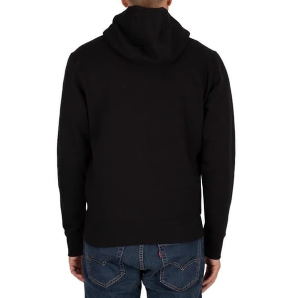 Huvtröja med dragkedja - TOMMY JEANS - Svart - 50% ekologisk bomull - Långa ärmar - Broderad flagga