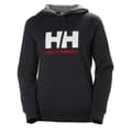 Miniatyrbild 1 av 2: Helly Hansen Logo luvtröja för kvinnor - marinblå - L - 100 % ekologisk bomull - mjuk och bekväm