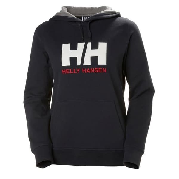 Helly Hansen Logo luvtröja för kvinnor - marinblå - L - 100 % ekologisk bomull - mjuk och bekväm