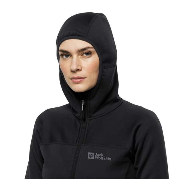 Jack Wolfskin Hirschberg Hooded FZ W 1710871-6000, Kvinna, Jersey, Svart