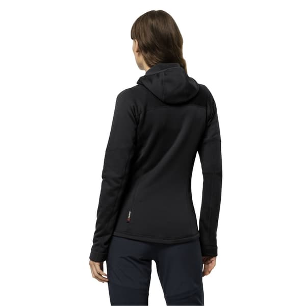 Jack Wolfskin Hirschberg Hooded FZ W 1710871-6000, Kvinna, Jersey, Svart