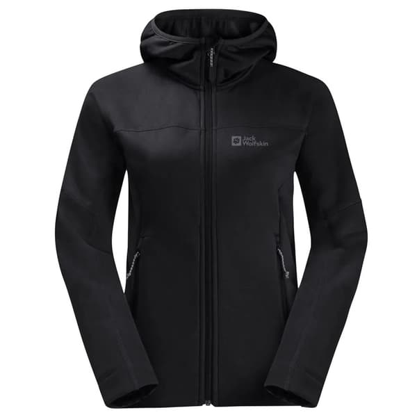 Jack Wolfskin Hirschberg Hooded FZ W 1710871-6000, Kvinna, Jersey, Svart