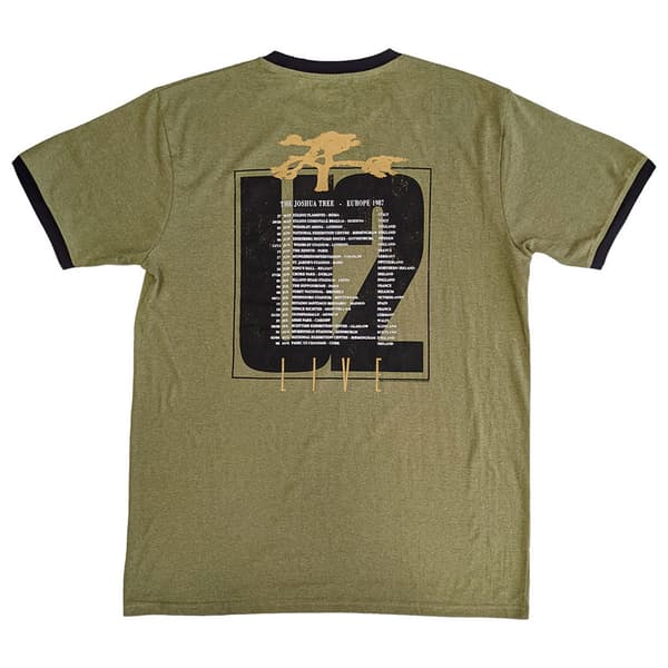 U2 Joshua Tree Europe Tour 1987 Ringer T Shirt
