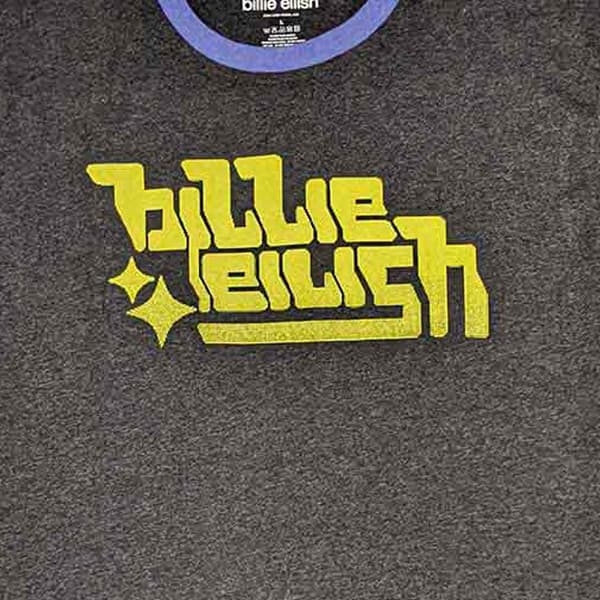Billie Eilish Neon Green Logo Ringer T Shirt