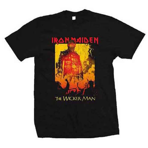 Iron Maiden The Wicker Man Fire T Shirt Black S