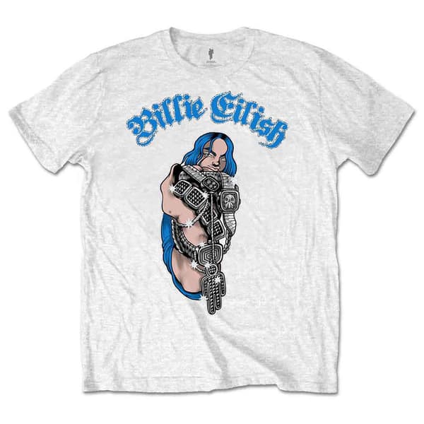 Billie Eilish Bling Logo T Shirt White L