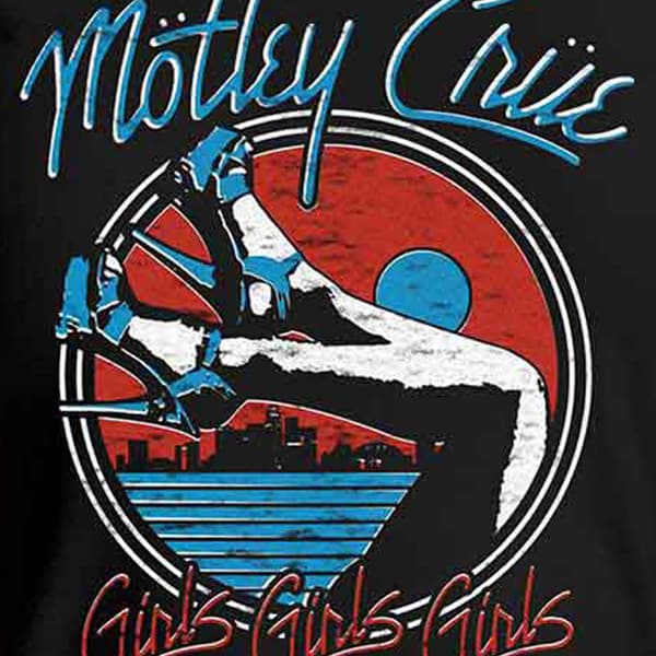 Motley Crue Heels Band Logo Skinny Fit T Shirt