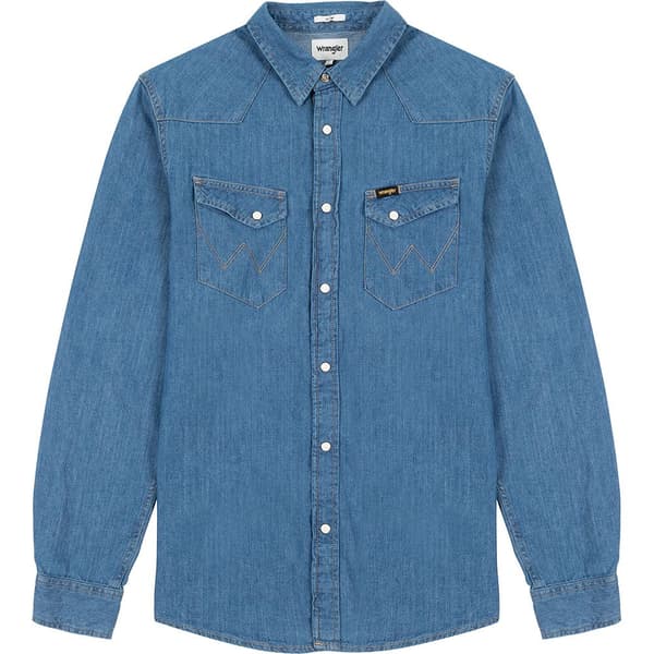 Wrangler Western Skjorta Med Långa ärmar Blå L Man