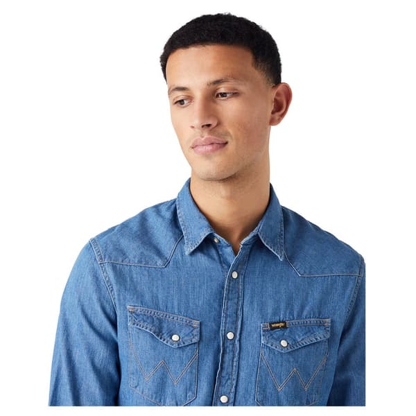 Wrangler Western Skjorta Med Långa ärmar Blå L Man