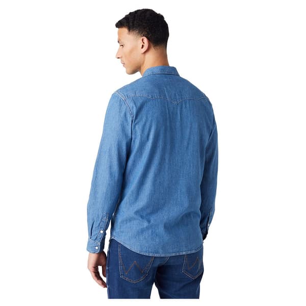 Wrangler Western Skjorta Med Långa ärmar Blå L Man