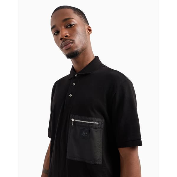 Armani Exchange Xm000087_af10366 Lyhythihainen Pikeepaita Musta L Mies
