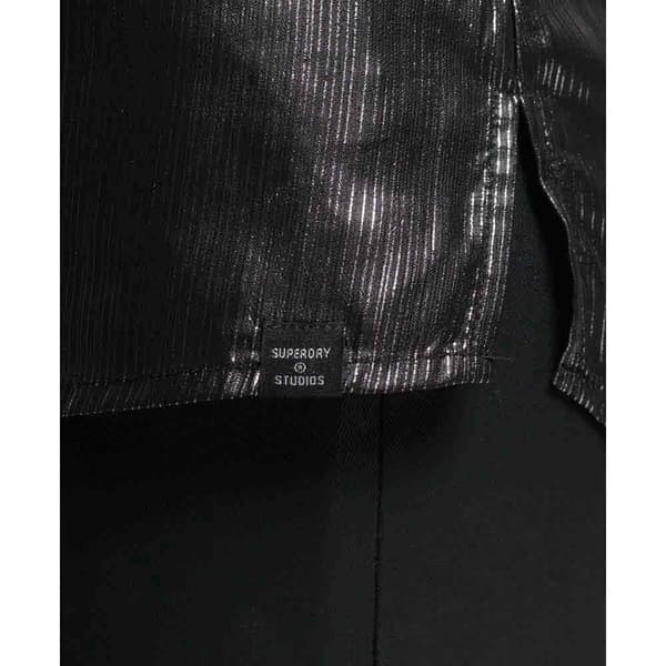 Superdry Studios Sparkle Skjorte Med Lange ærmer Sort XS Kvinde