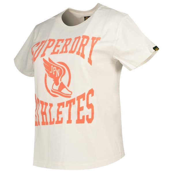 Superdry Varsity Flocked Fitted T-shirt Med Korta ärmar Vit L Kvinna