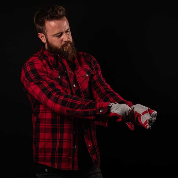 Rusty Stitches Super Neil Skjorta Med Långa ärmar Röd 7XL Man