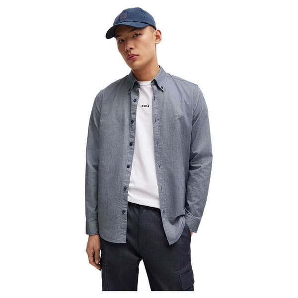 Boss Rickert M 10260292 Skjorte Med Lange ærmer Grå M Mand