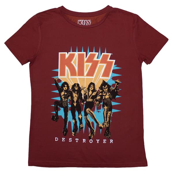 KISS Destroyer 3D Logo Womens T Shirt