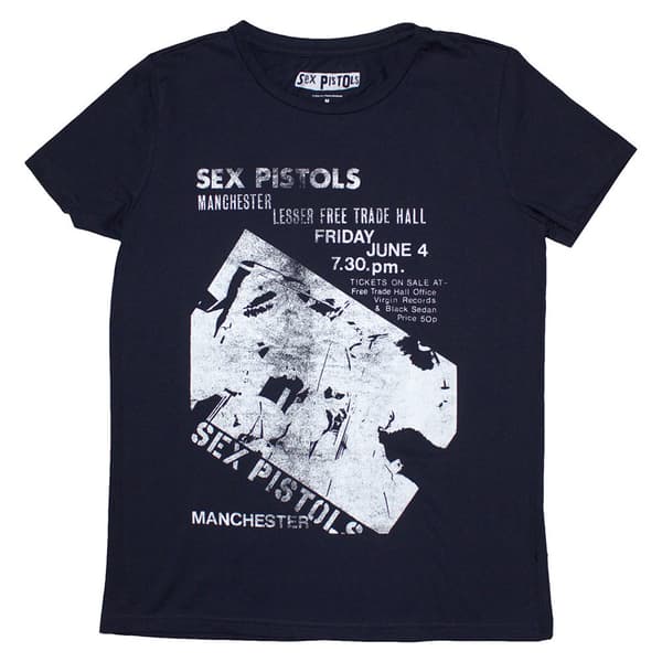 The Sex Pistols Manchester Flyer Womens T Shirt