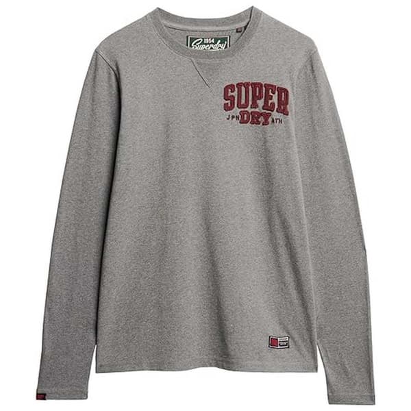 Superdry Vintage Athletic Chest T-shirt Med Lång ärm Grå M Man