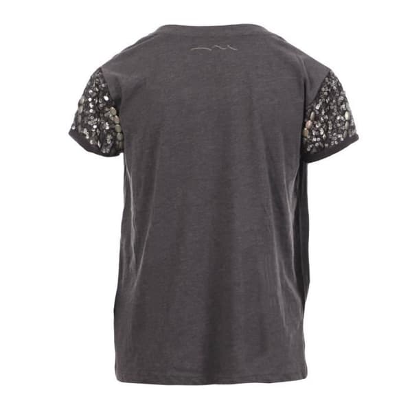 T-shirt för tjejer - TEDDY SMITH - Tiz - Korta ärmar - Rhinestones - Grå