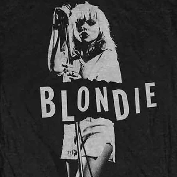 Blondie Mic. Stand Womens T Shirt
