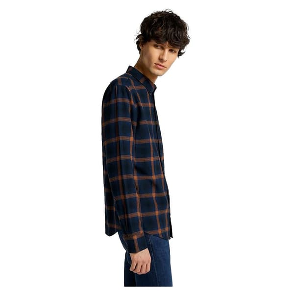 Lee Button Down Skjorte Med Lange ærmer Rød M Mand