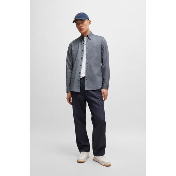 Boss Rickert M 10260292 Skjorte Med Lange ærmer Grå L Mand