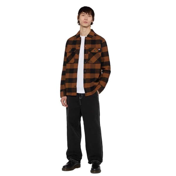 Dickies Sacramento Skjorte Med Lange ærmer Brun M Mand