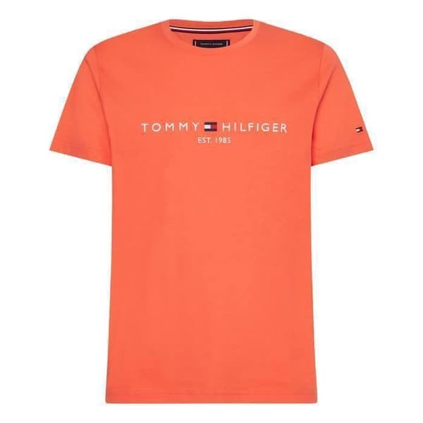 T-shirt med rund hals i ekologisk bomull Tommy Hilfiger orange