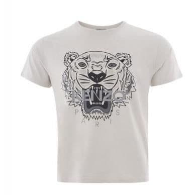 KENZO Vit T-shirt herr - Tigertryck - Korta ärmar - Rund hals