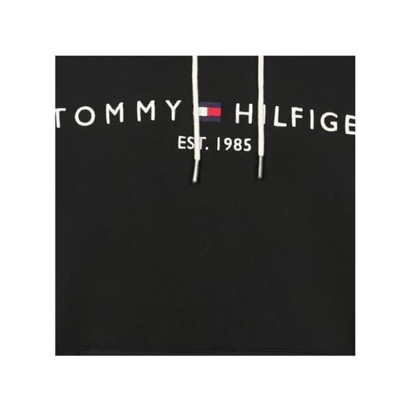 Huvtröja - TOMMY HILFIGER - Est 1985 - Svart - Blandat bomullsmaterial - Känguruficka