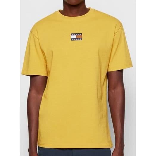 TOMMY JEANS T-SHIRT-märke för herr Gul M